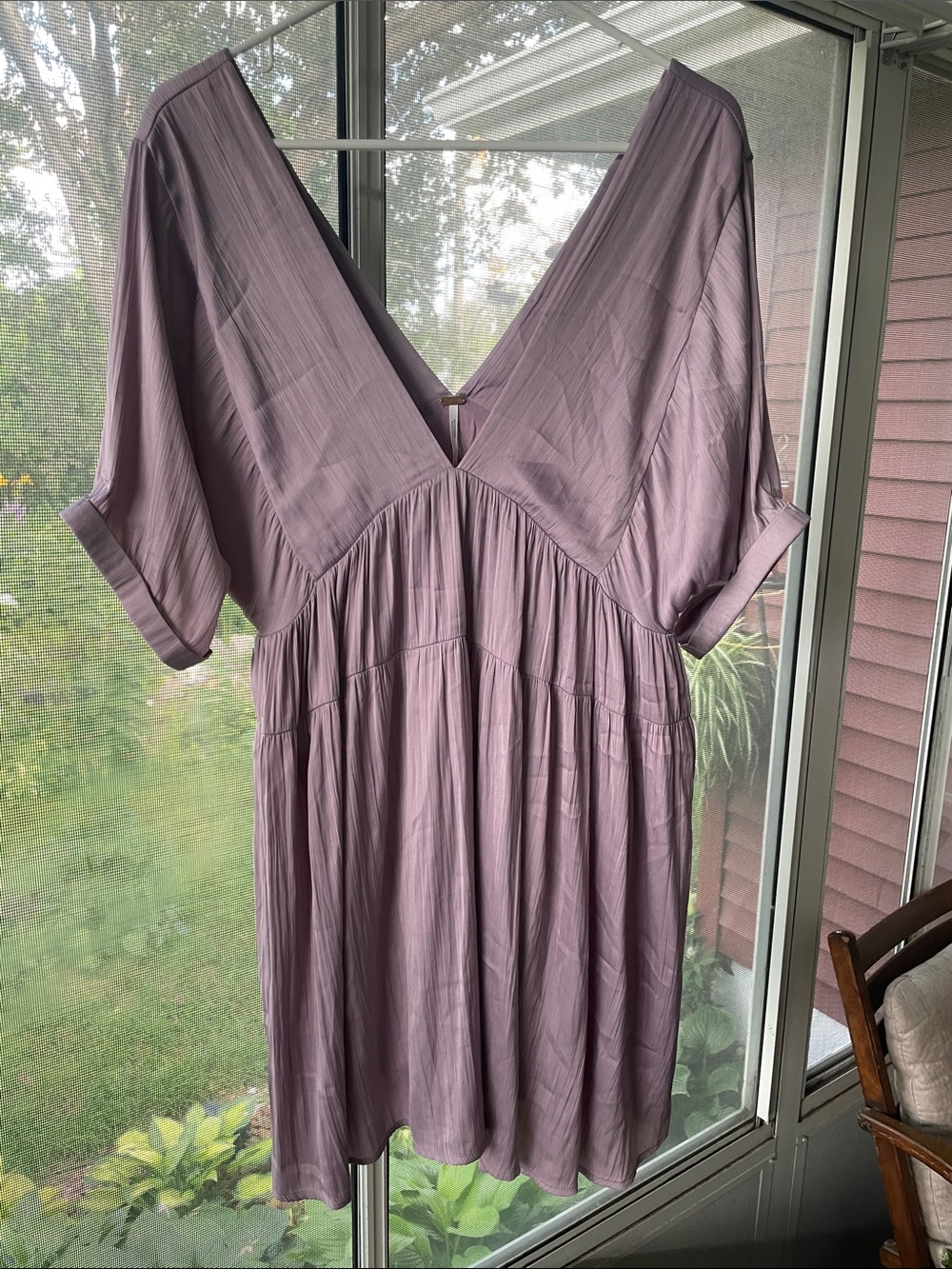 Free People Dusty Lavender V-Neck Babydoll Dress XS